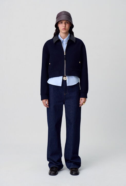 Chaqueta de lana con cuello