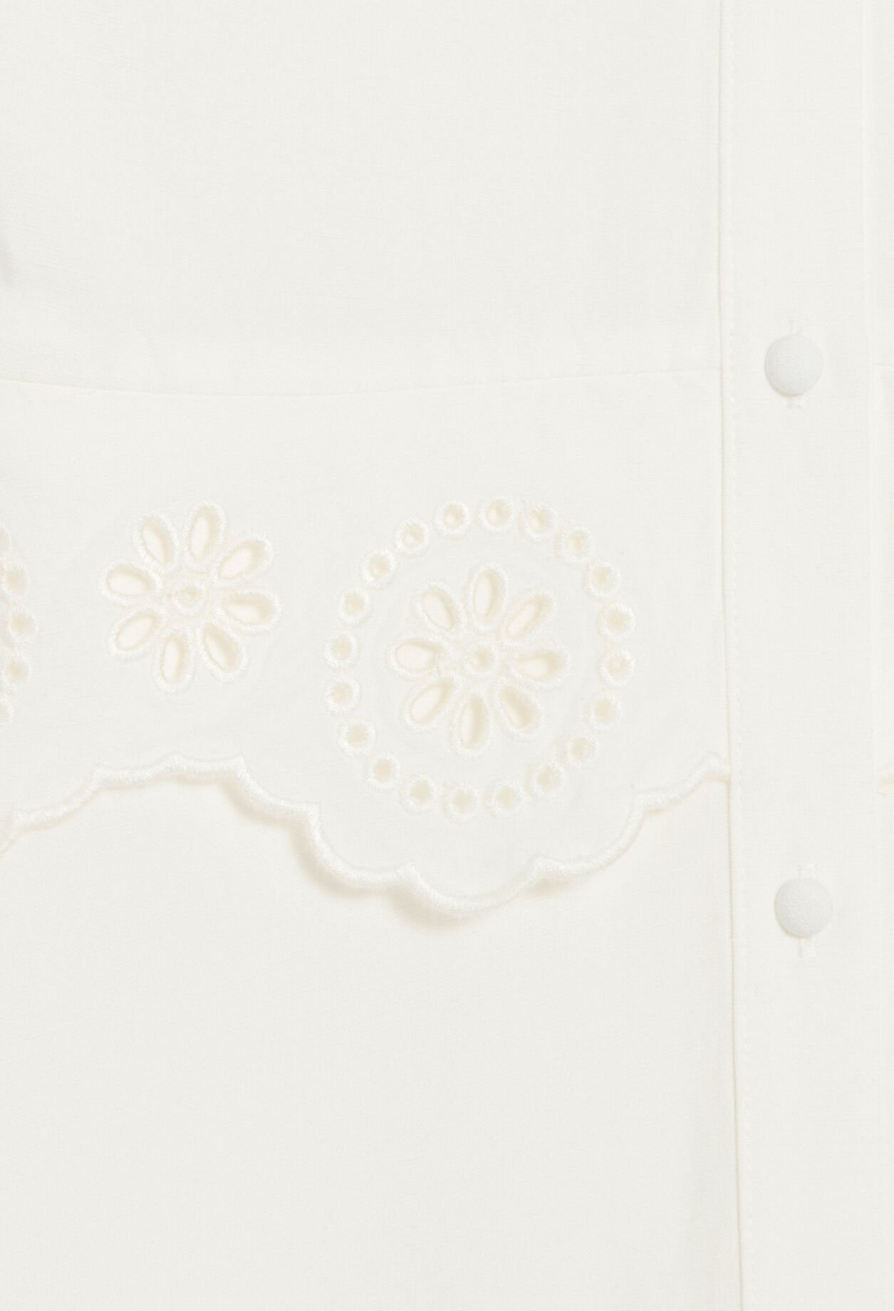 Vestido largo bordados ingleses crudo