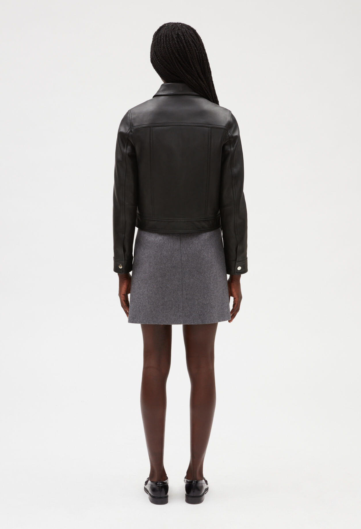 Chaqueta de piel en negro