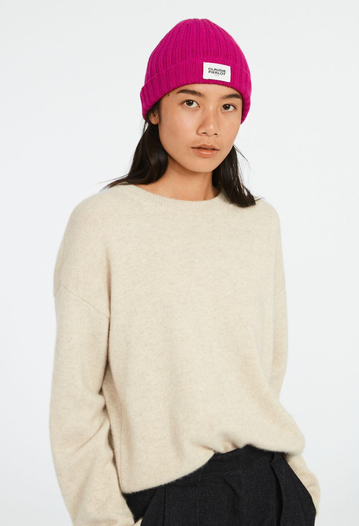 Gorro de punto acanalado