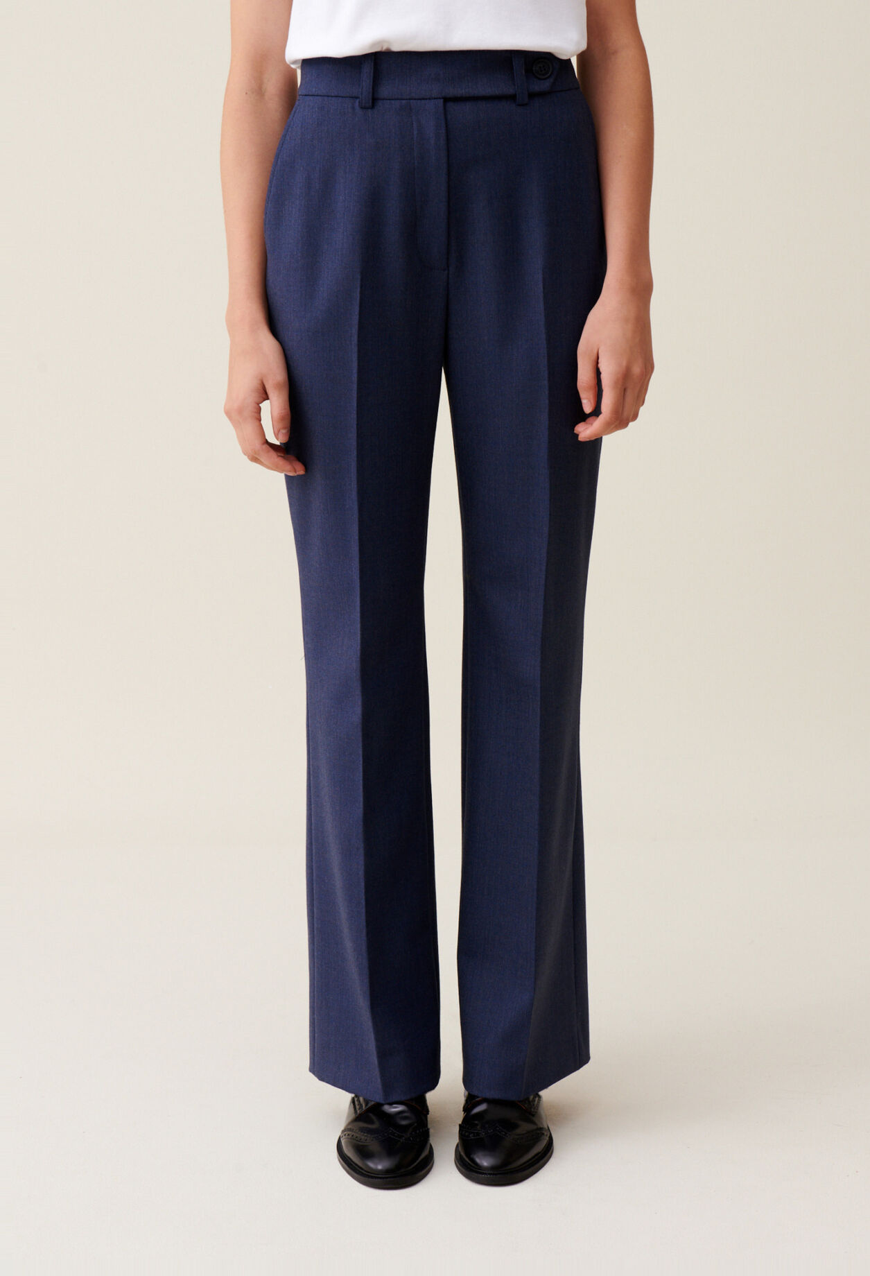 Pantal&oacute;n de traje lana azul marino