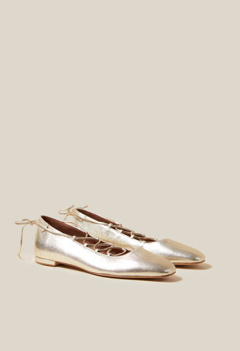 Bailarinas cuero dorado