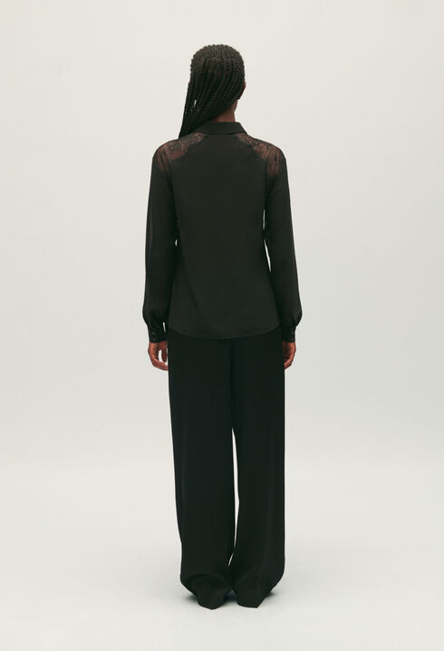 Camisa de encaje negra