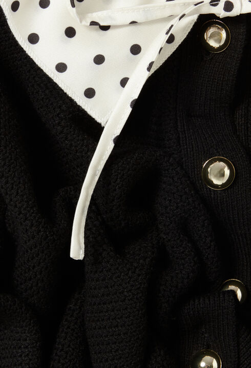 Cardigan de punto fino con cuello