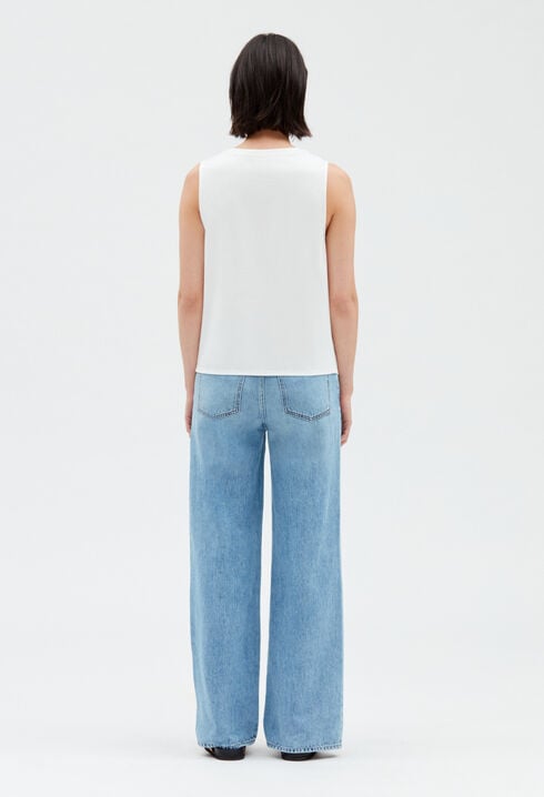 Top con conchas crudo