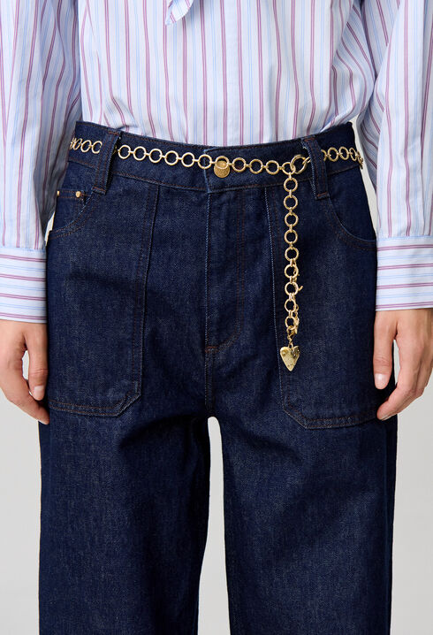 Cintur&oacute;n de cadena dorada con charms
