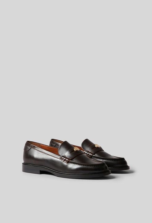 Mocasines de cuero color chocolate