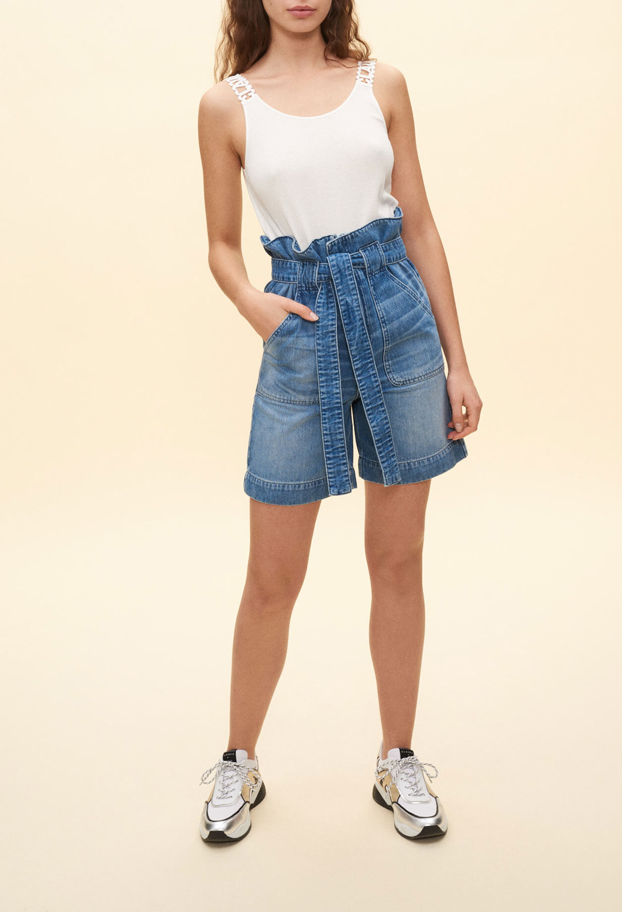 Short vaquero de talle alto