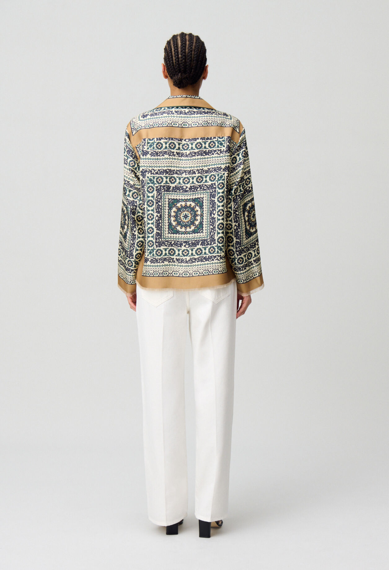 Camisa de seda estampada