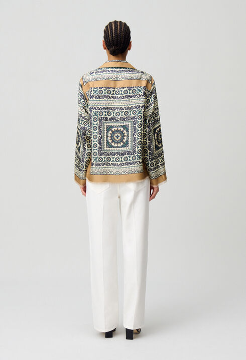 Camisa de seda estampada