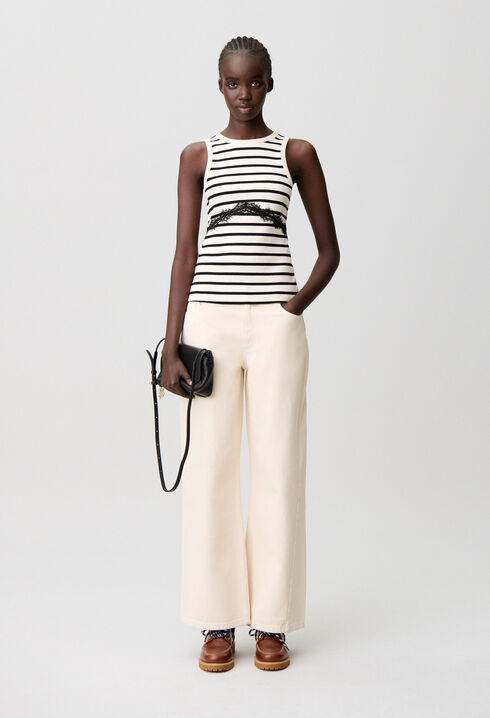 Camiseta marinera con encaje