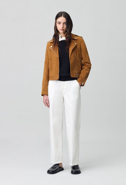 Chaqueta biker de ante