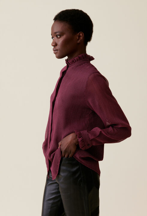 Camisa fluida a cuadros pequeños