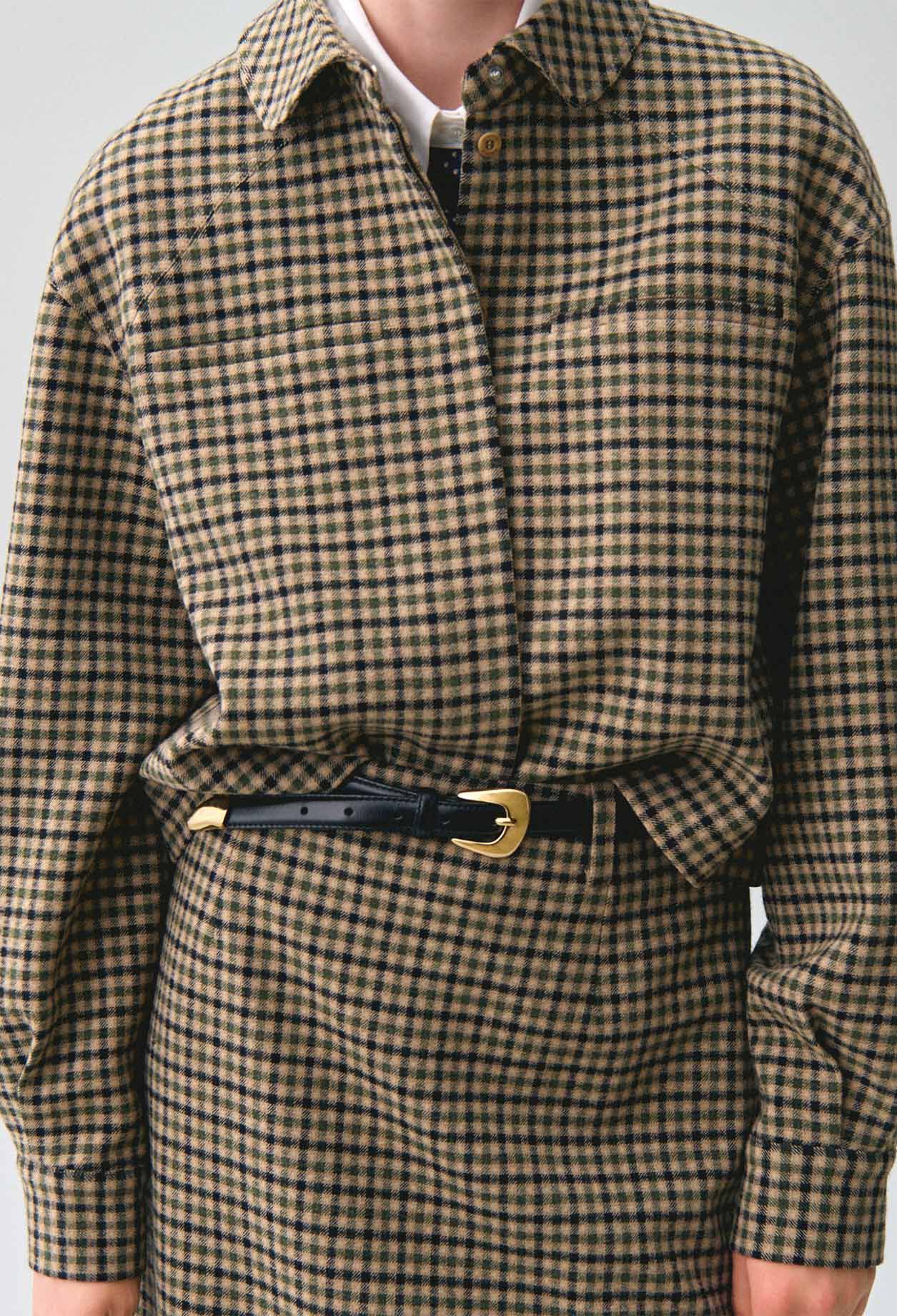 Chaqueta corta de lana a cuadros