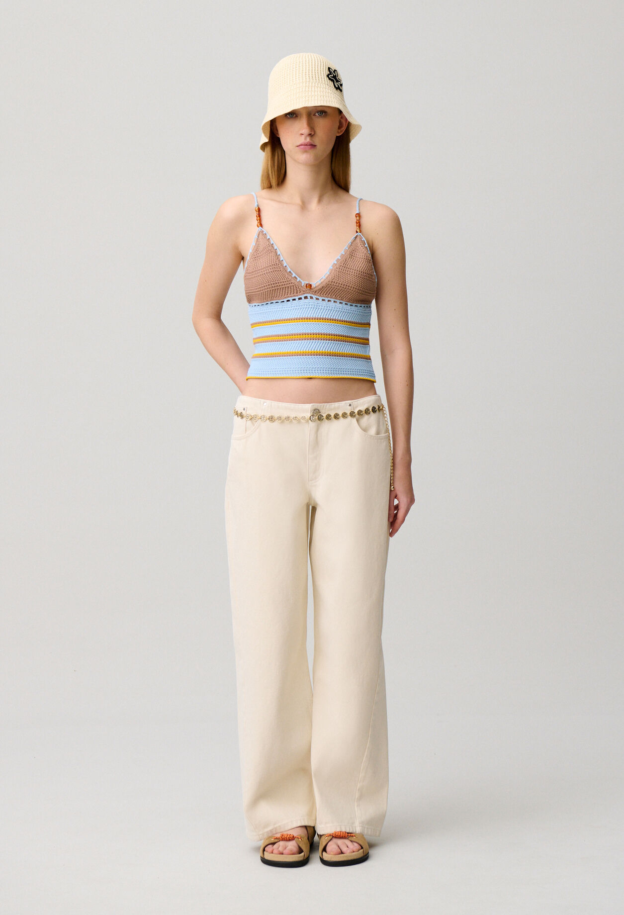 Top de crochet multicolor