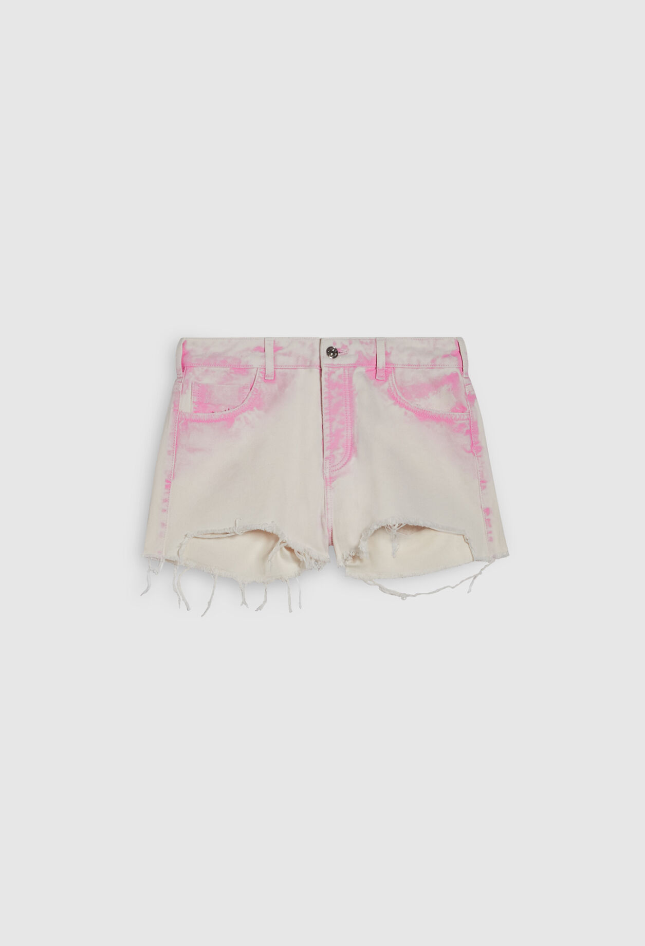 Pantalón corto de tela vaquera bicolor