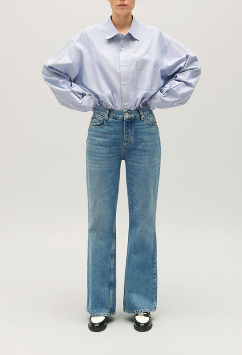 Vaquero recto azul