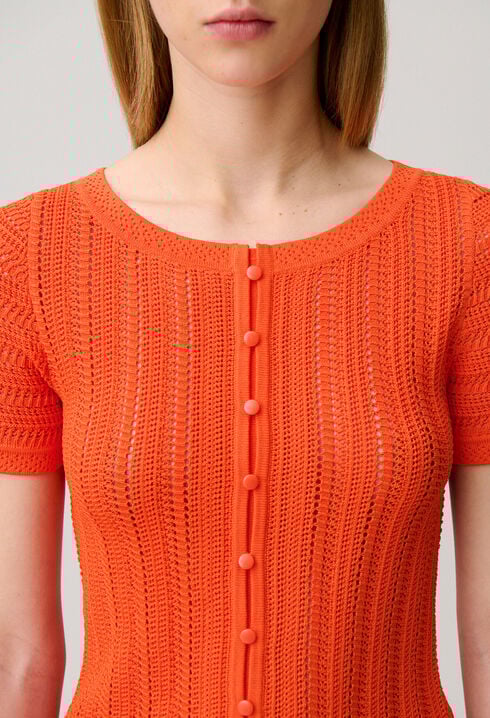 Top de ganchillo manga corta