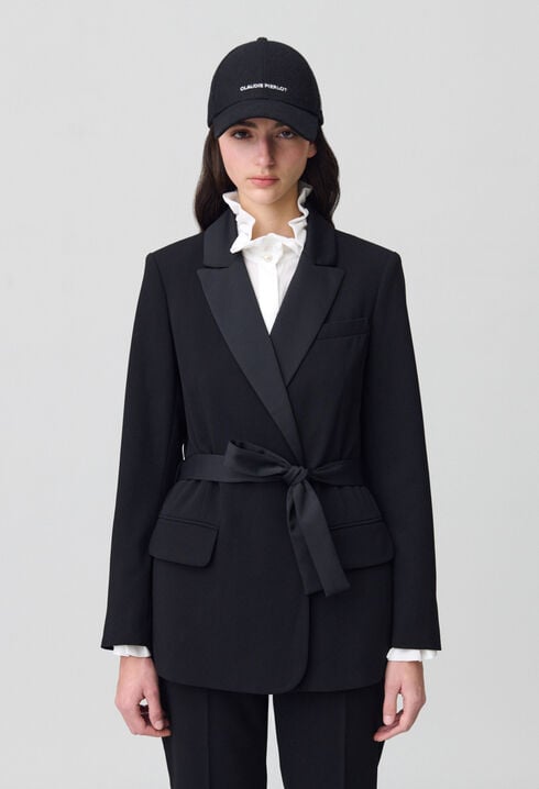 Chaqueta de traje con cinturón
