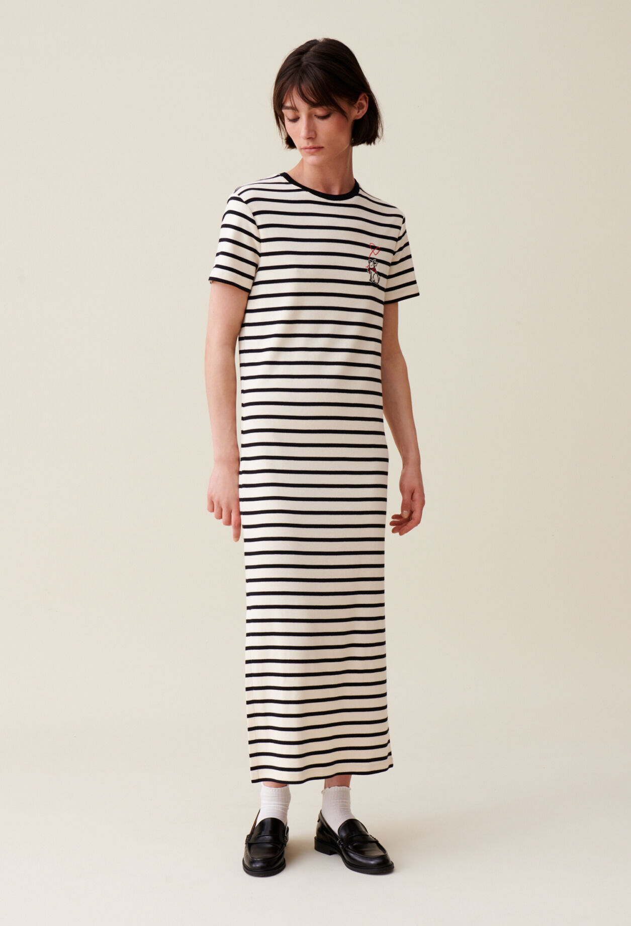 Vestido Jean Toto a rayas midi