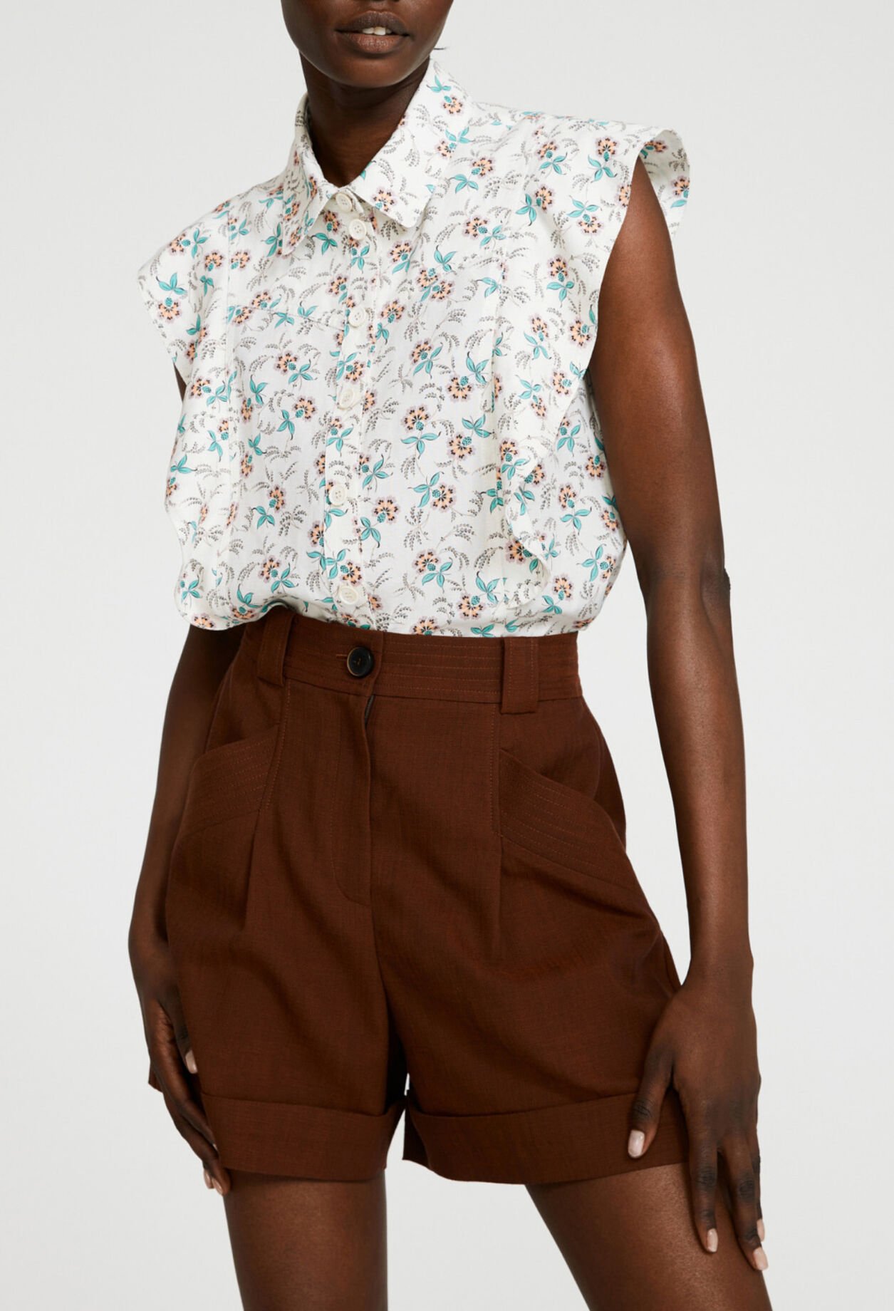 Camisa estampada sin mangas