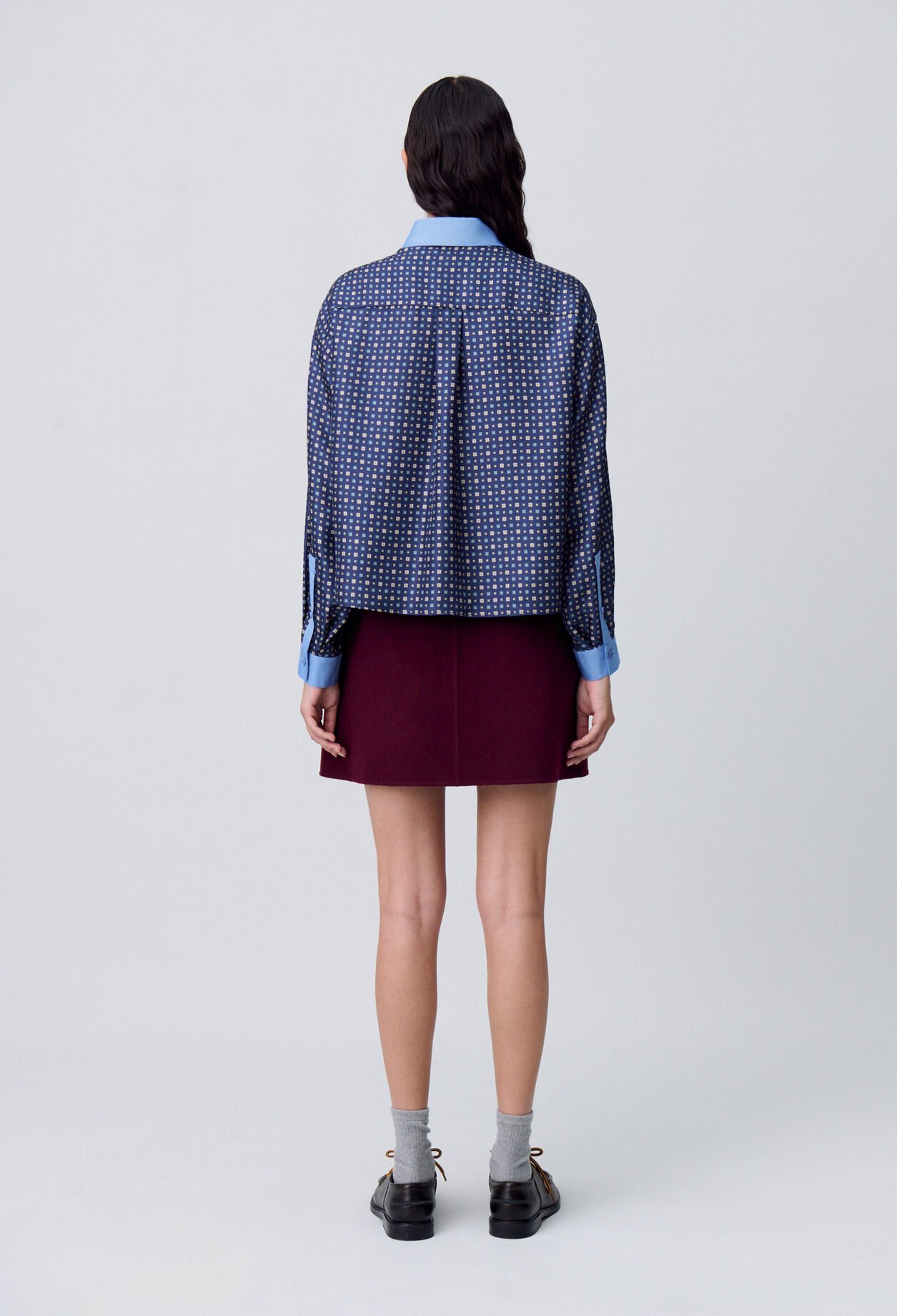 Camisa de seda estampada