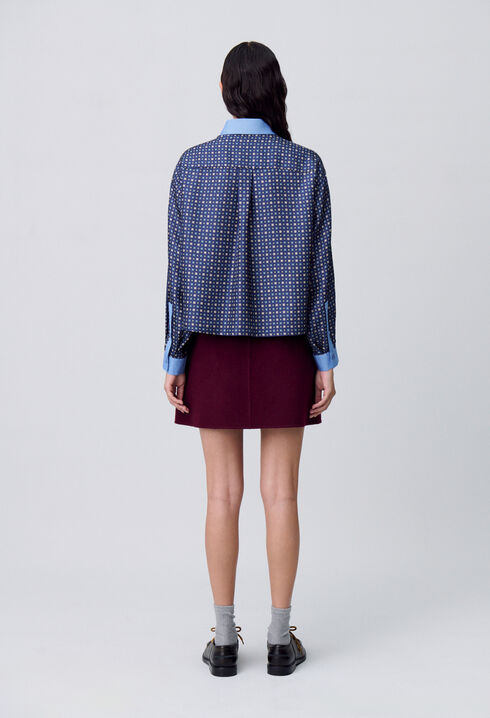 Camisa de seda estampada