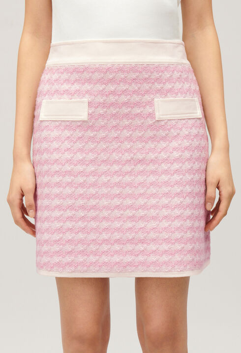 Falda corta de punto bicolor