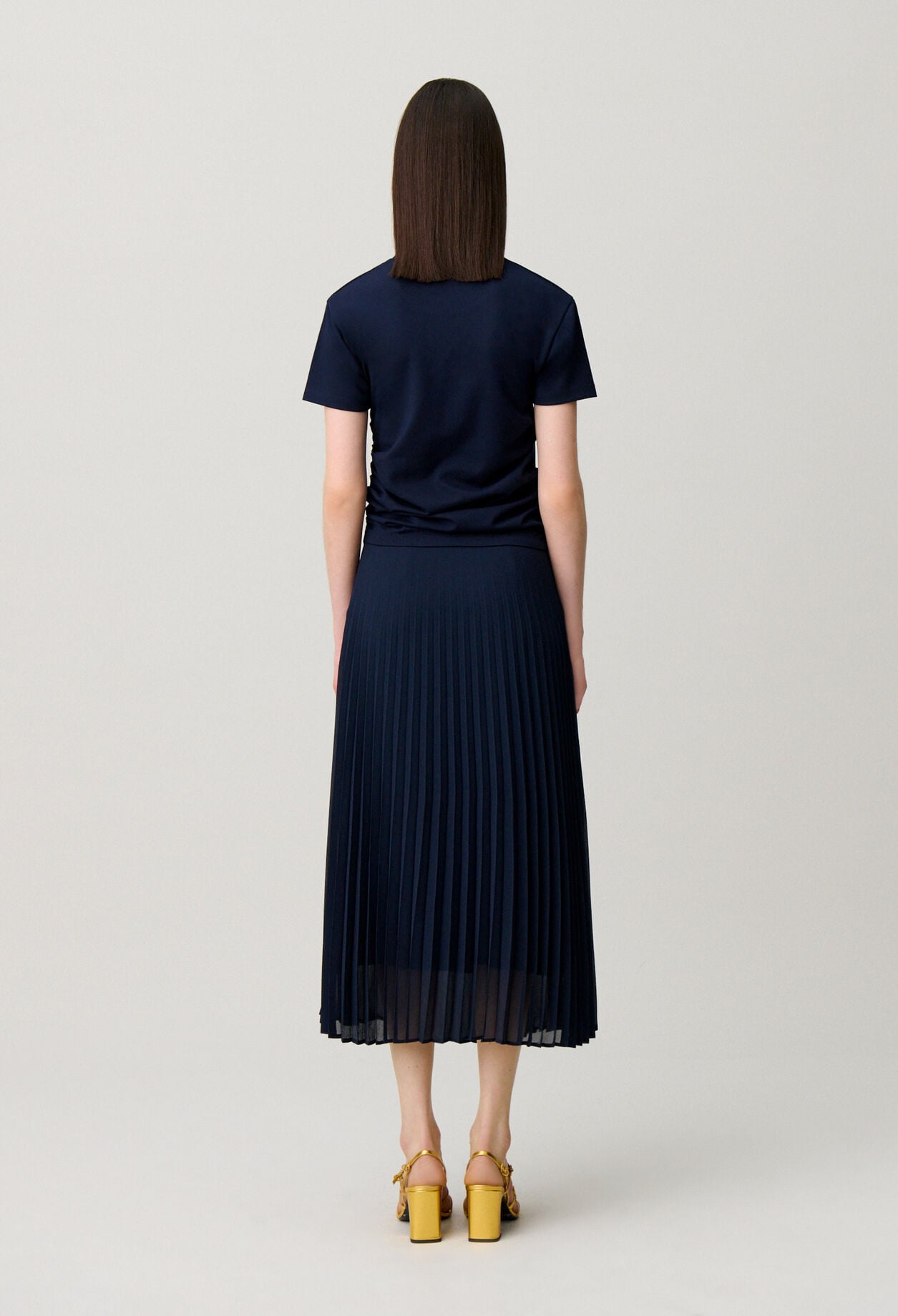 Vestido bimateria trampantojo