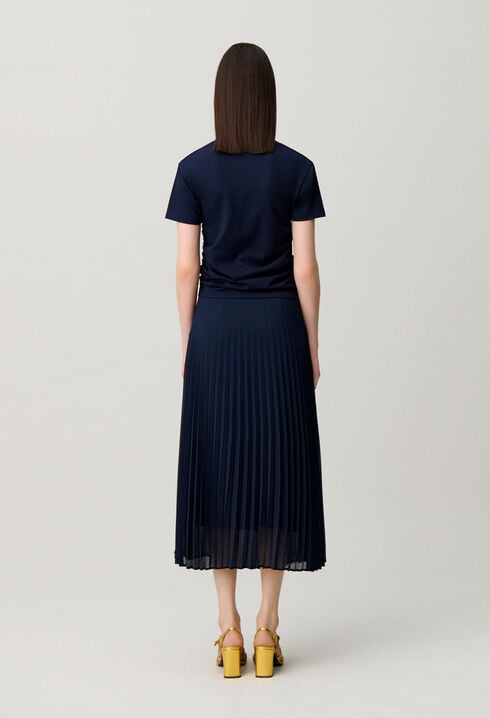 Vestido bimateria trampantojo