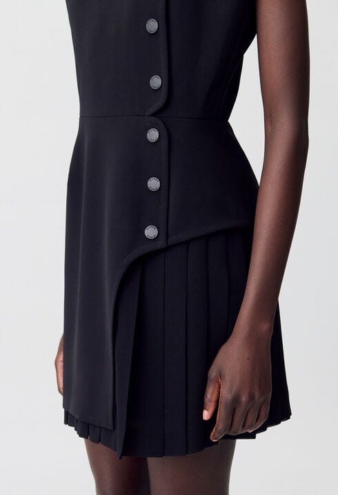 Vestido corto plisado