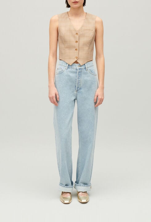 Vaqueros Louis flare azules desteñidos