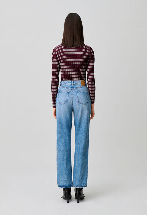 Vaquero recto denim lavado