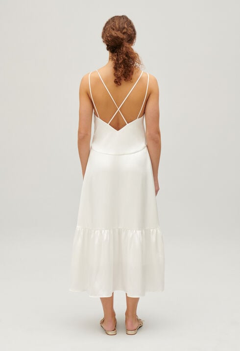 Vestido midi de raso