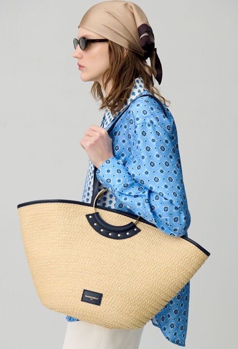 Bolso de rafia con asas trenzadas