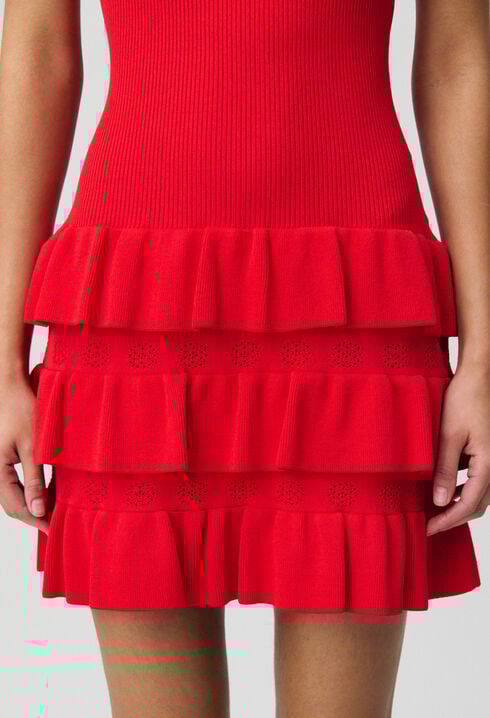 Vestido de punto con volantes