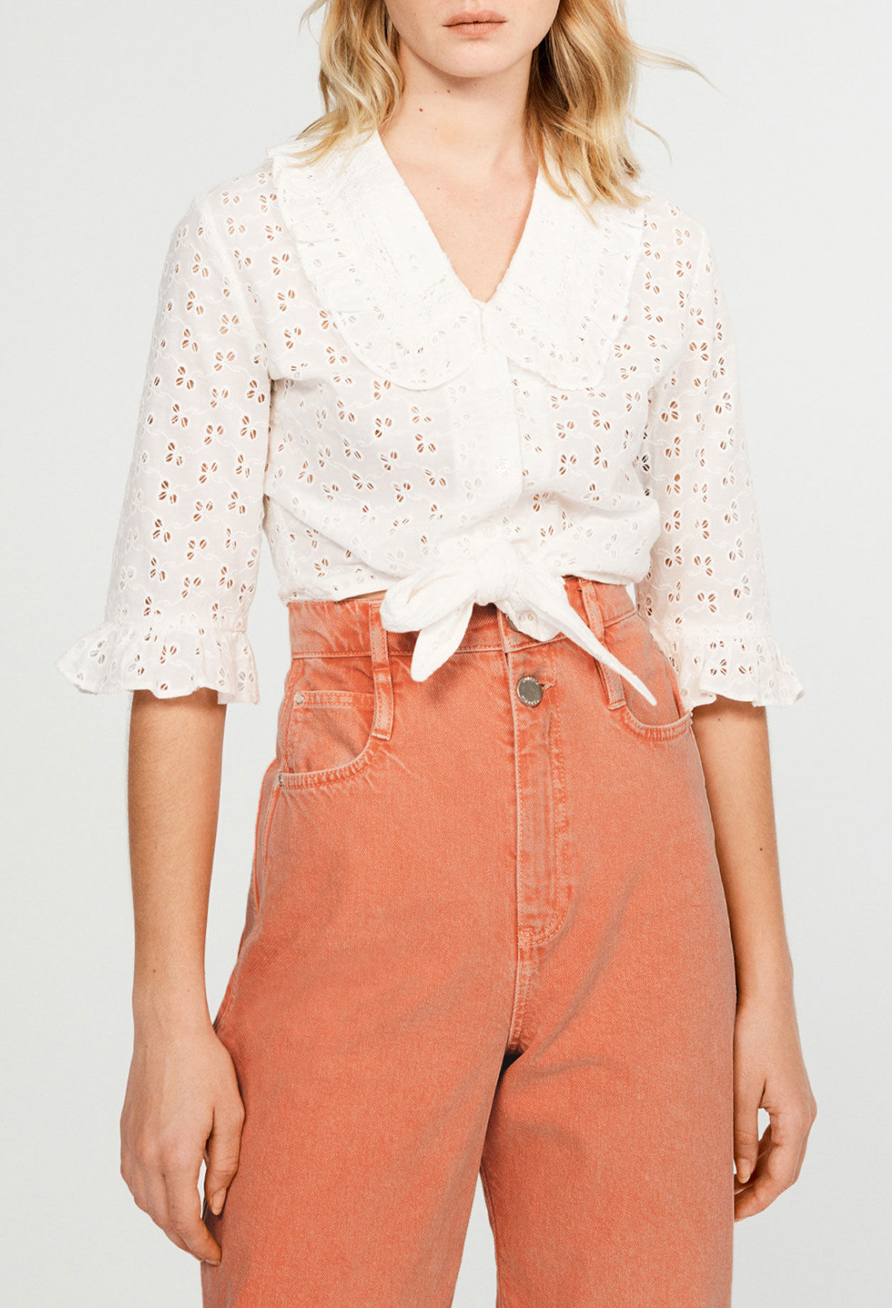 Blusa que se anuda de algodón bio