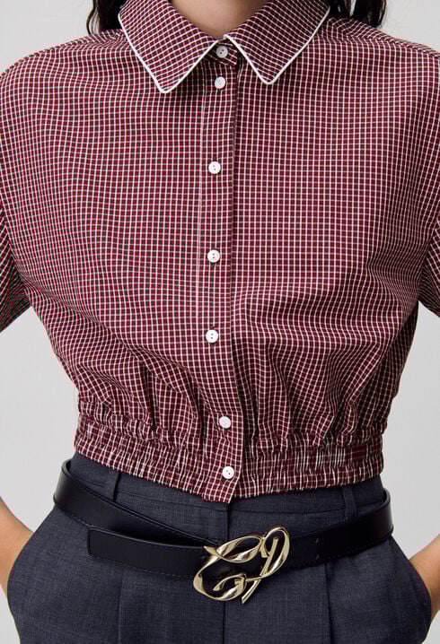 Camisa corta de cuadros