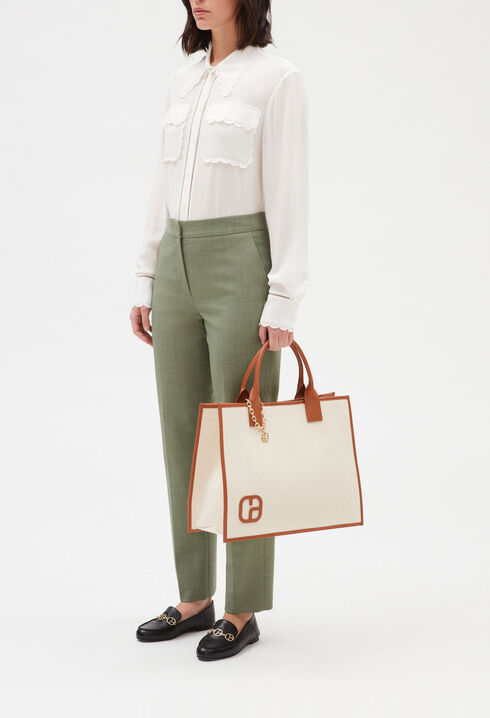 Pantalón de traje en caqui
