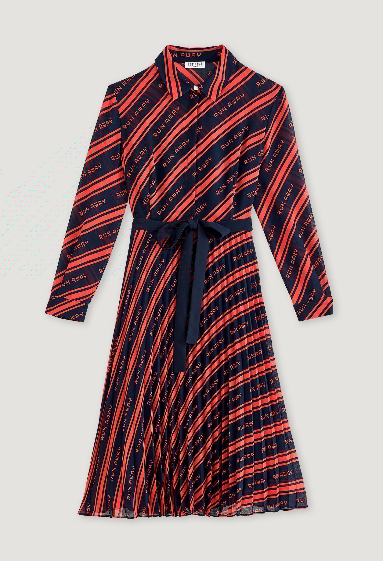Vestido plisado de largo medio