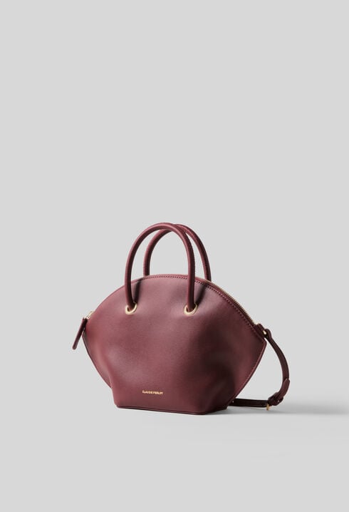 Bolso piel lisa con aros dorados