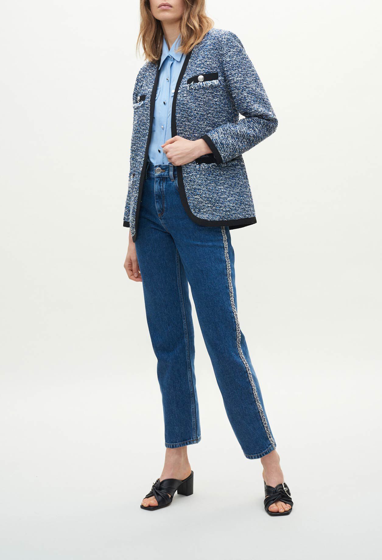 Chaqueta de tweed con galones
