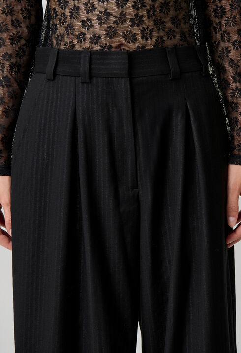 Pantal&oacute;n recto de lana a rayas