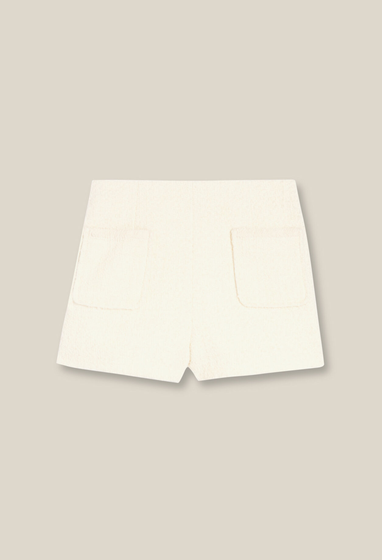 Short de tweed marfil 