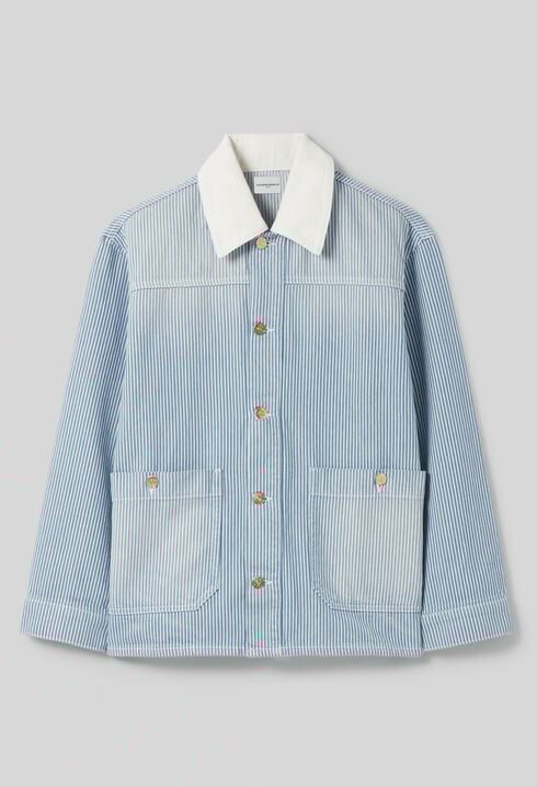 Chaqueta de gabardina vaquera a rayas