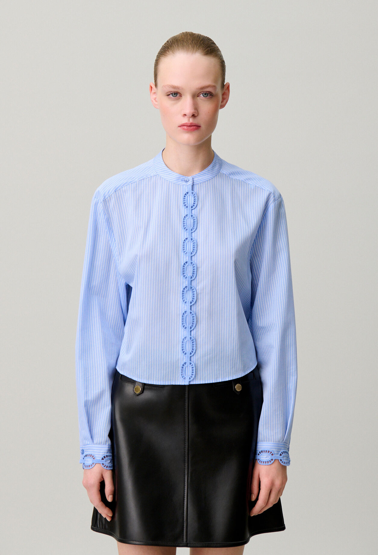 Camisa de popel&iacute;n a rayas