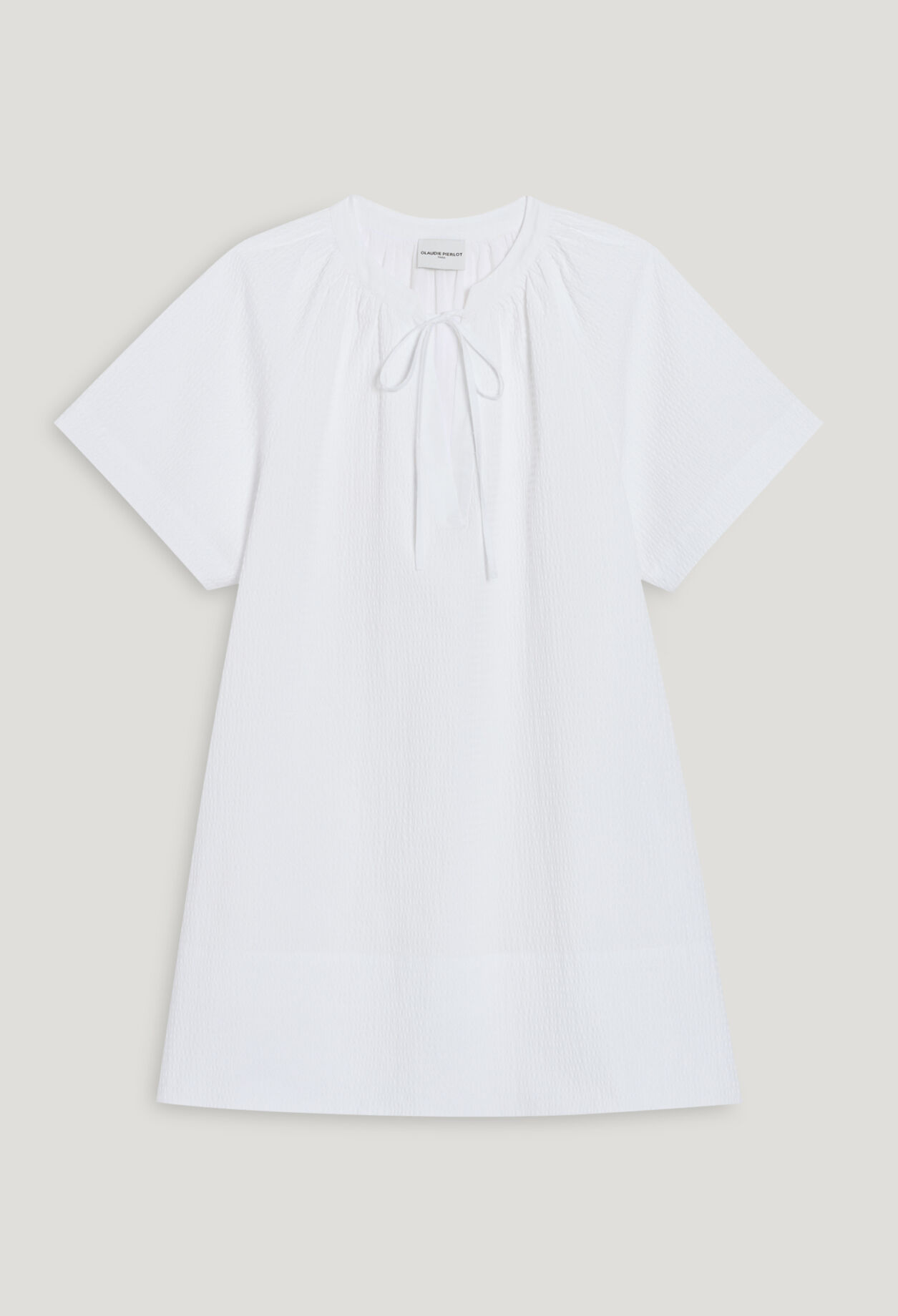 Vestido corto blanco anudado