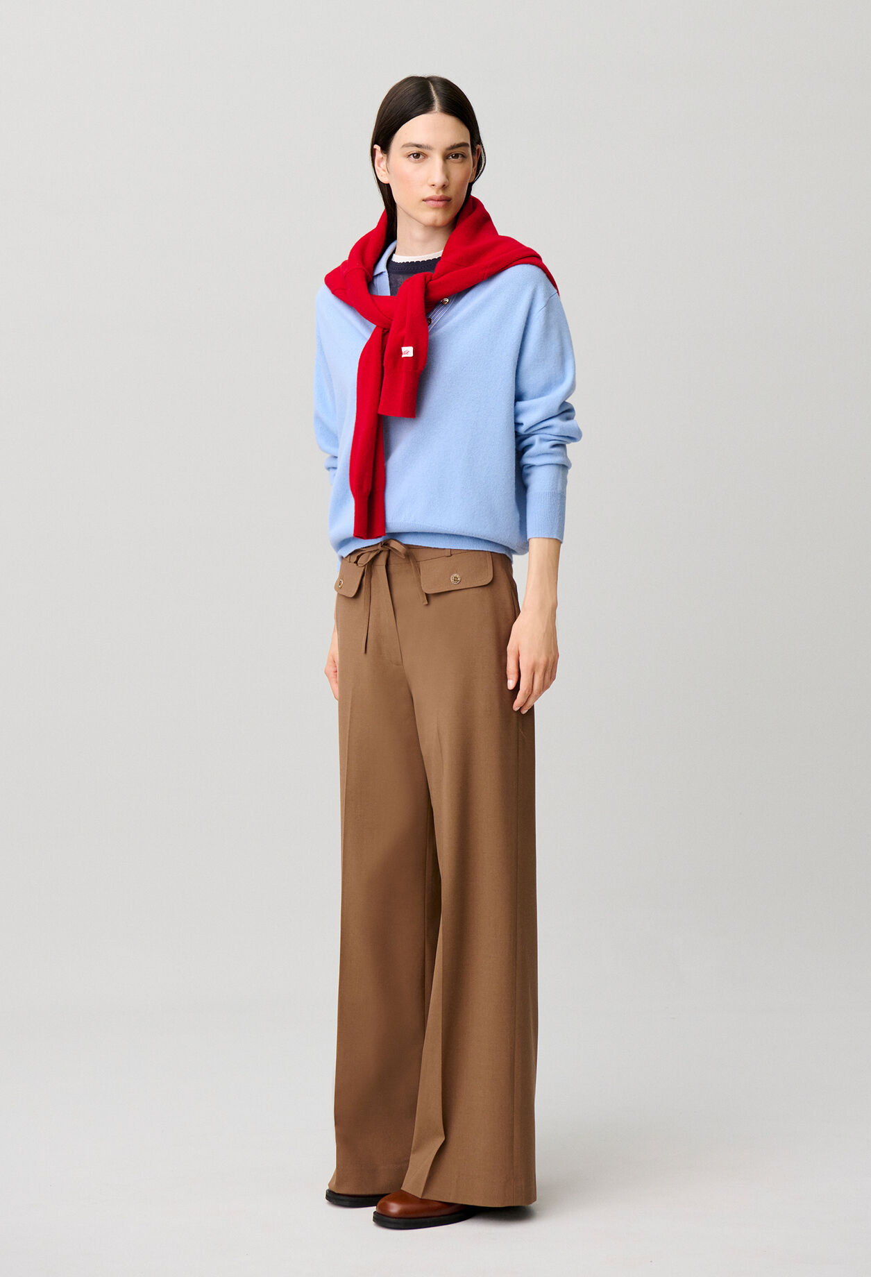 Pantal&oacute;n ancho mezcla de lana