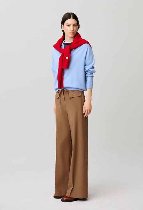 Pantal&oacute;n ancho mezcla de lana