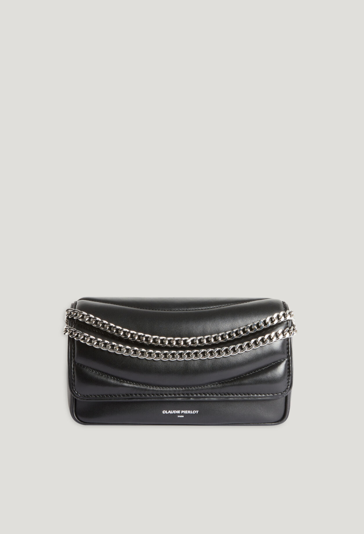 Bolso Angelina de cuero negro acolchado